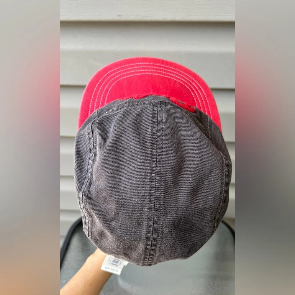 RARE- Vintage 90’s Polo Sport 5 Panel Adjustable Strap Hat Cap Gray/Red - Picture 5 of 10